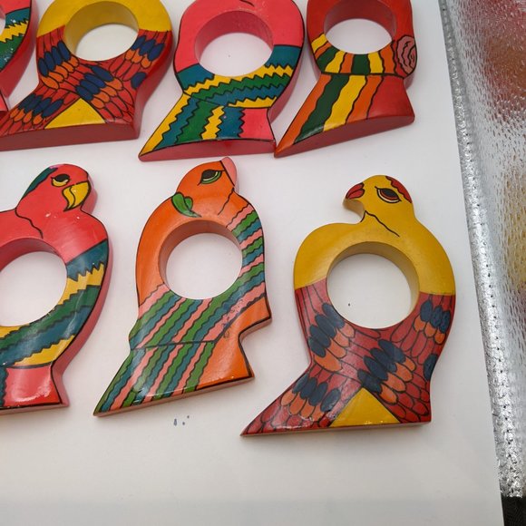 Napkin Rings Set of Eight (8) Tropical Bird Theme Decor - Picture 3 of 10